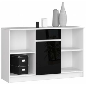 Ak furniture Komoda B-17 120 cm bílá/černá