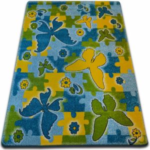 3kraft Kusový koberec KIDS butterfly modrý C429