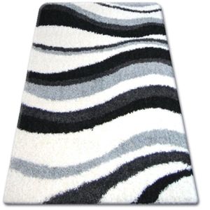3kraft Kusový koberec SHAGGY ZENA TOM bílý / šedý