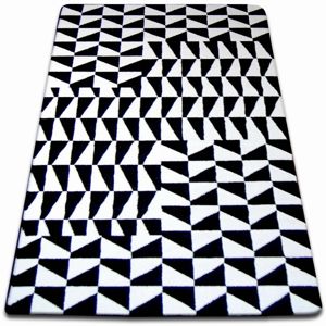 3kraft Kusový koberec SKETCH ANTHONY bílý / černý - kostkovaný