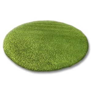 3kraft Kulatý koberec SHAGGY Hiza 5cm zelený