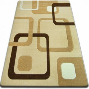 3kraft Kusový koberec FOCUS - F240 čtverce česnekový / béžový / zlatý