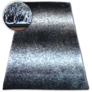 3kraft Kusový koberec Shaggy SPACE 3D WILL černý / šedý