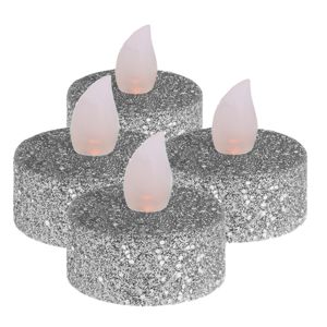 DekorStyle LED svíčka TEALIGHT 4 kusy stříbrná