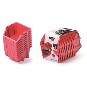 PlasticFuture Sada úložných boxů BINEER SHORT 10 ks 28,8x15,8x18,7cm červené