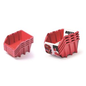 PlasticFuture Sada úložných boxů BINEER LONG 4 ks 29,5x19,8x19,5 cm červené