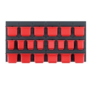 Prosperplast Závěsný organizér s 20 boxy ORDERLINE 80x16,5x40 cm černo-červený