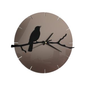 Mazur Nástěnné hodiny Bird šedo-černé