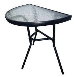 3kraft Zahradní stolek MODERN půlkruh 60 cm černý