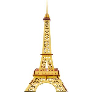 Woodcraft construction kit Dřevěné 3D puzzle Eiffelova věž žlutá