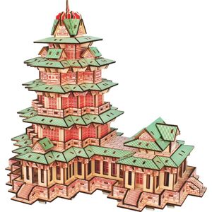 Woodcraft construction kit Dřevěné 3D puzzle Woodcraft YueJiang Tower červená