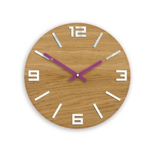 Mazur Nástěnné hodiny Arabic Wood hnědo-fialové