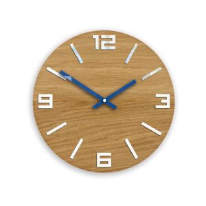 Mazur Nástěnné hodiny Arabic Wood hnědo-modré
