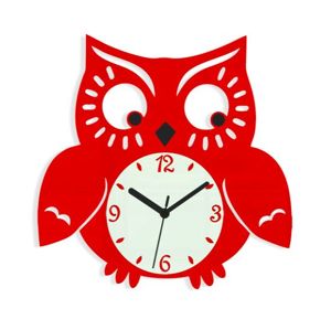 Mazur Nástěnné hodiny Owl červené