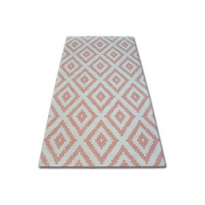 3kraft Kusový koberec SKETCH MICHAEL růžový / krémový - čtverce, velikost 180x270