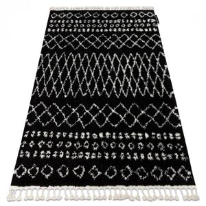 3kraft Kusový shaggy koberec BERBER ETHNIC černý, velikost 160x220