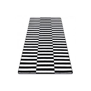 3kraft Kusový koberec SKETCH MATTHEW bílý / černý - pásky, velikost 160x220