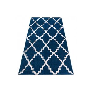 3kraft Kusový koberec SKETCH Henry modrý /bílý trellis, velikost 140x190