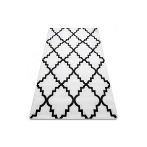 3kraft Kusový koberec SKETCH JOSEPH bílý / černý trellis, velikost 120x170