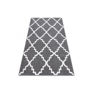 3kraft Kusový koberec SKETCH Danny šedý /bílý trellis, velikost 280x370
