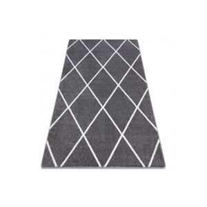 3kraft Kusový koberec SKETCH JACK šedý  / bílý trellis, velikost 140x190