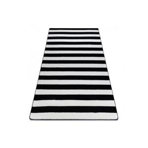 3kraft Kusový koberec SKETCH JOE bílý / černý - pásky, velikost 140x190