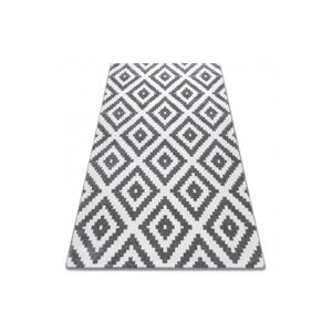 3kraft Kusový koberec SKETCH PATRICK bílý / šedý - čtverce, velikost 180x270
