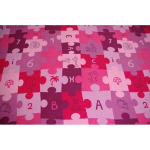 Dywany Lusczow Dětský koberec PUZZLE fialový, velikost 400x500