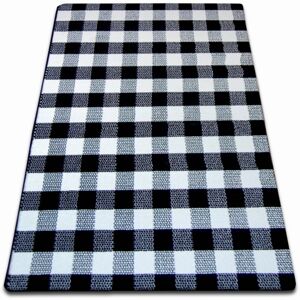 3kraft Kusový koberec SKETCH HARRY bílý / černý - kostkovaný, velikost 140x190