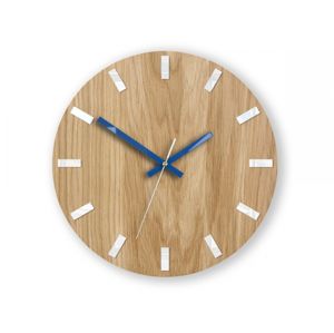 Mazur Nástěnné hodiny Simple Oak hnědo-modré