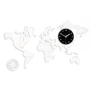 Mazur 3D nalepovací hodiny Mapa světa bílé